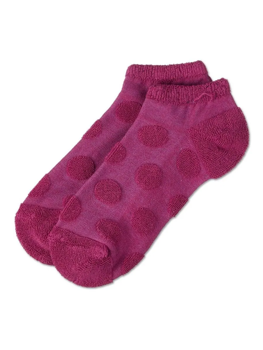 Женские низкие носки из махровой ткани в горошек MeMoi, Dahlia mauve — изображение 3 из 3