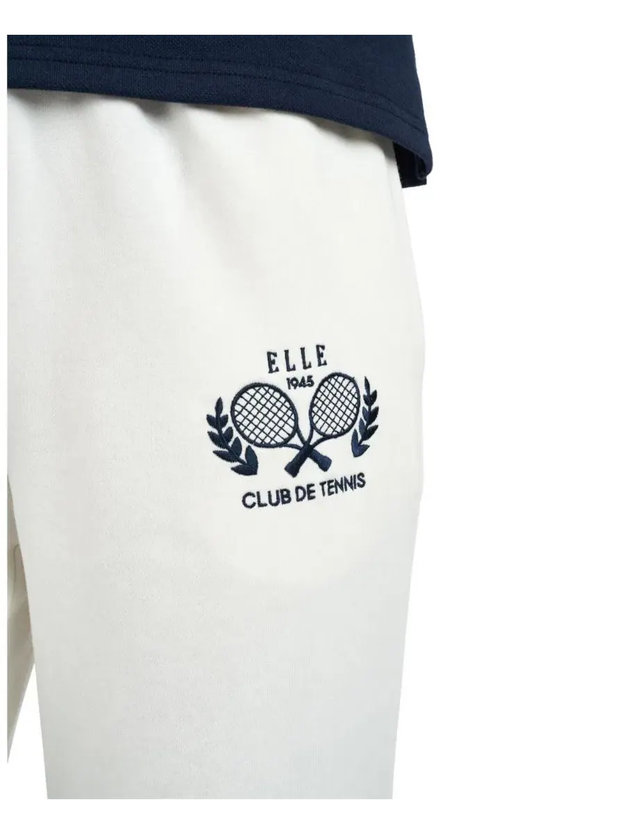 Спортивные брюки с заниженной посадкой, с эластичным поясом и вышивкой ELLE Collection — изображение 3 из 3, белый