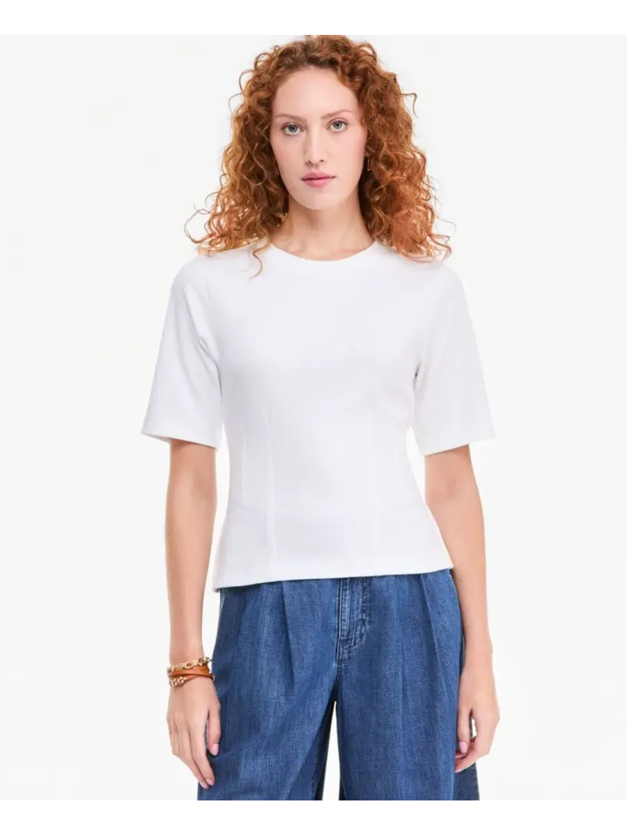 Футболка с завязками на спине, модель Tie-Back Interlock T-Shirt On 34th — изображение 1 из 7, яркий белый