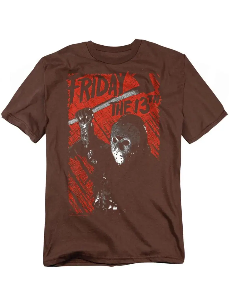 Футболка с принтом Big & Tall Jason Lives Friday The 13th — изображение 1 из 3, коричневый