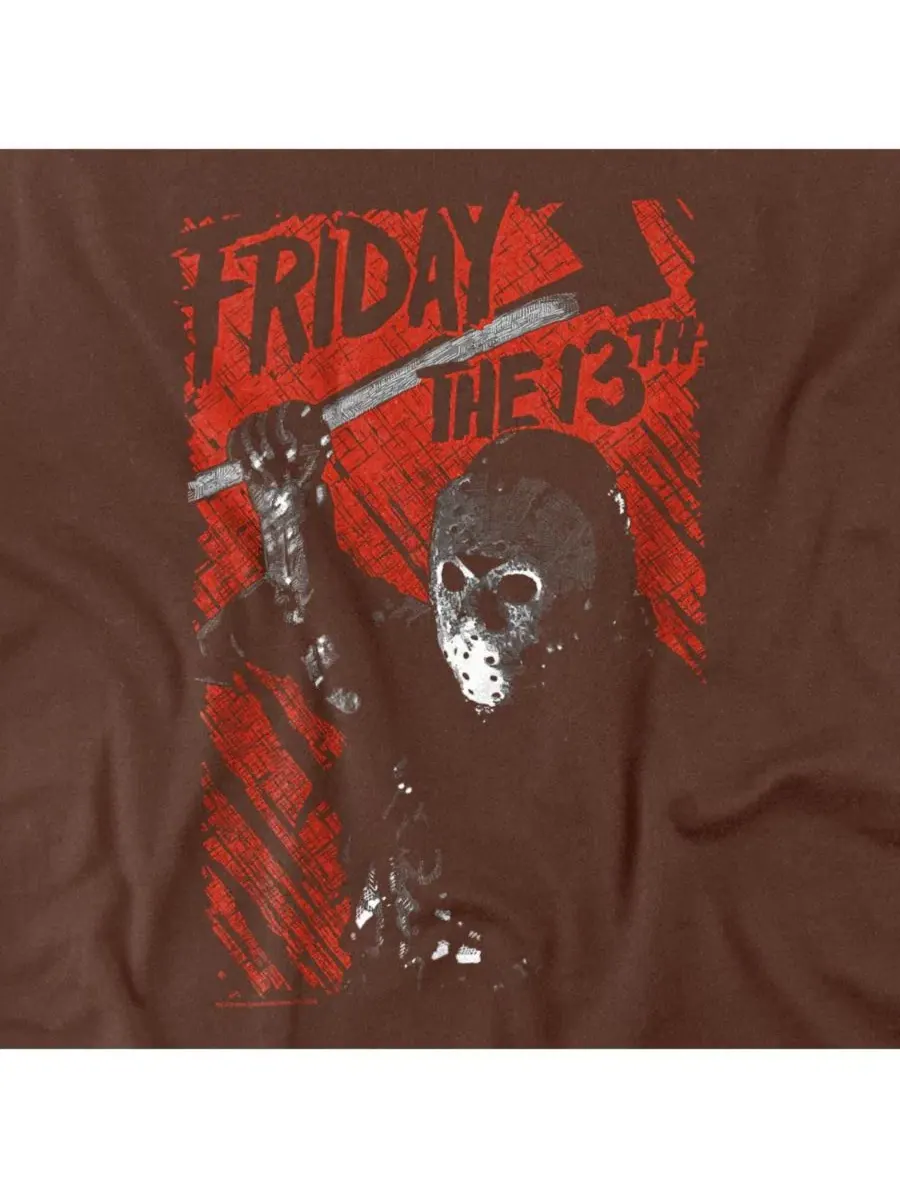 Футболка с принтом Big & Tall Jason Lives Friday The 13th — изображение 3 из 3, коричневый