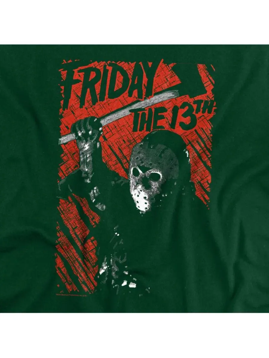 Футболка с принтом Big & Tall Jason Lives Friday The 13th — изображение 2 из 3, зеленый