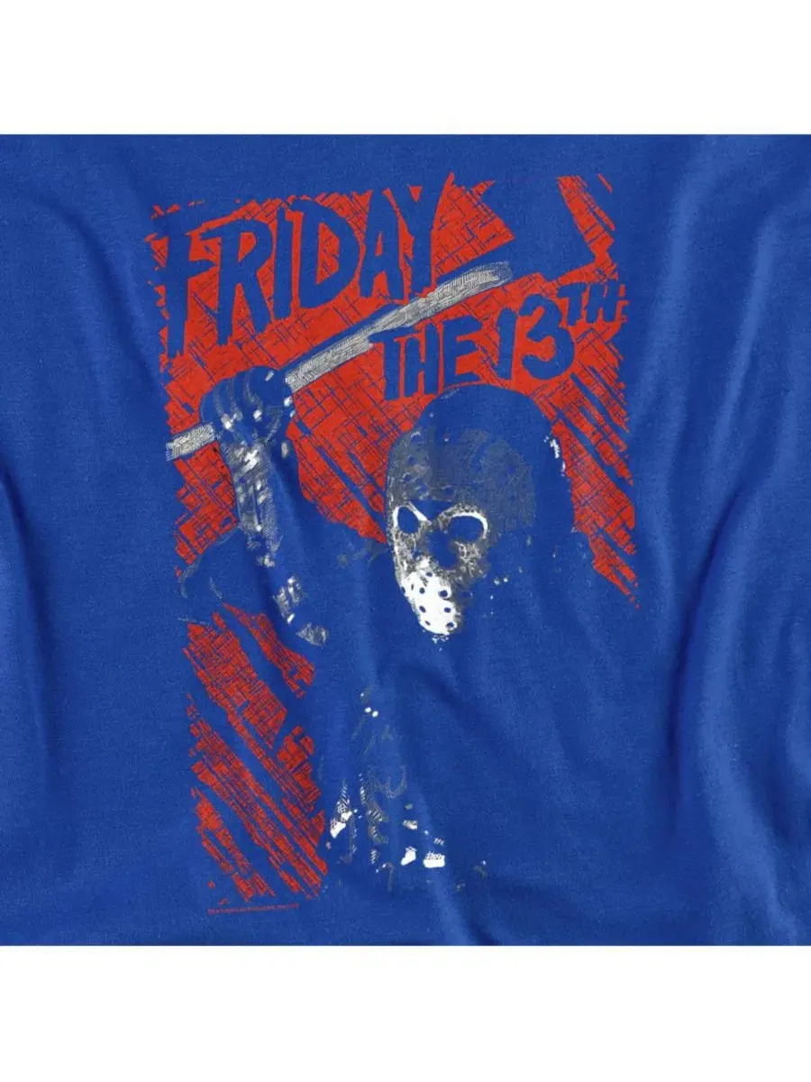 Футболка с принтом Jason Lives Big & Tall Friday The 13th — изображение 2 из 3, королевский
