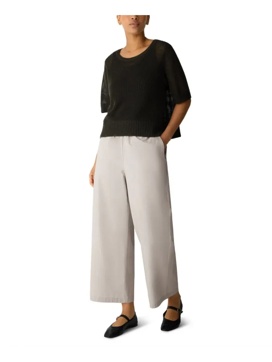 Свитер с круглым вырезом и рукавом 3/4 Eileen Fisher — изображение 2 из 4, водорослевый