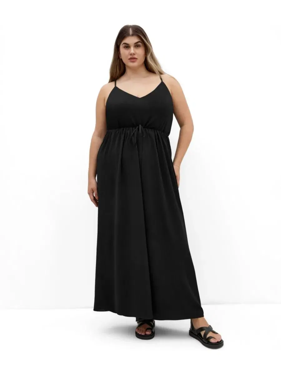Платье макси с запахом Divine Overlay CITY CHIC — изображение 1 из 3, черный