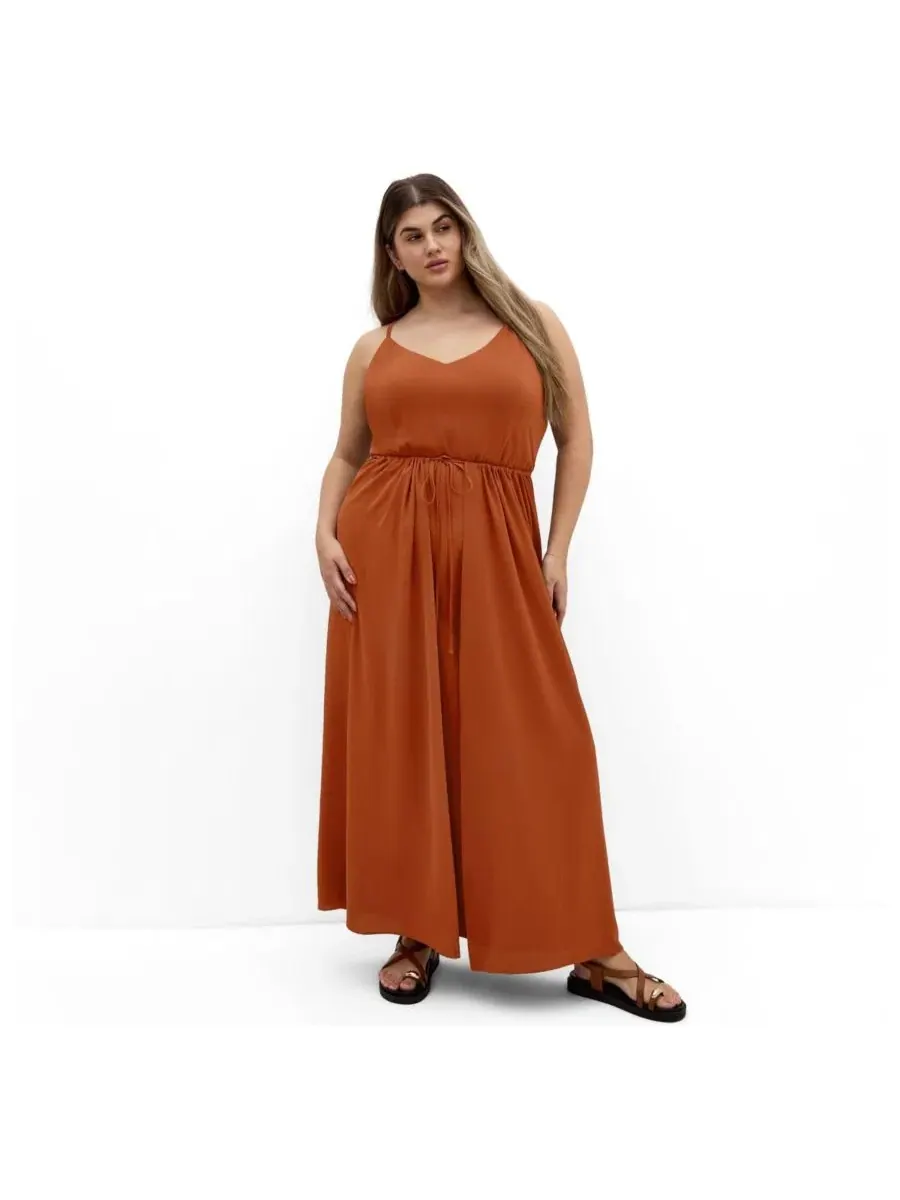 Платье макси с завязкой Divine Overlay Maxi Dress CITY CHIC, Burnt Spice