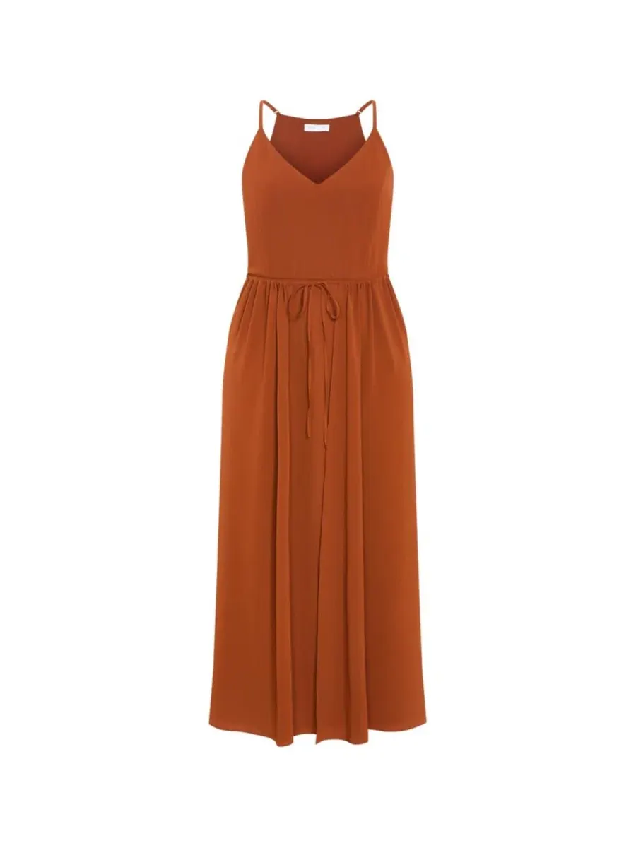 Платье макси с завязкой Divine Overlay Maxi Dress CITY CHIC, Burnt Spice — изображение 3 из 4
