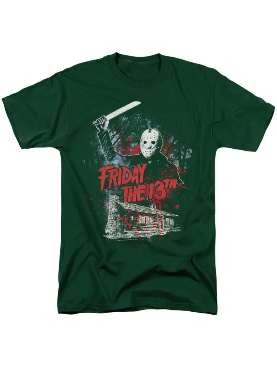 Мужская футболка с принтом Cabin Friday The 13th — изображение 1 из 3, зеленый