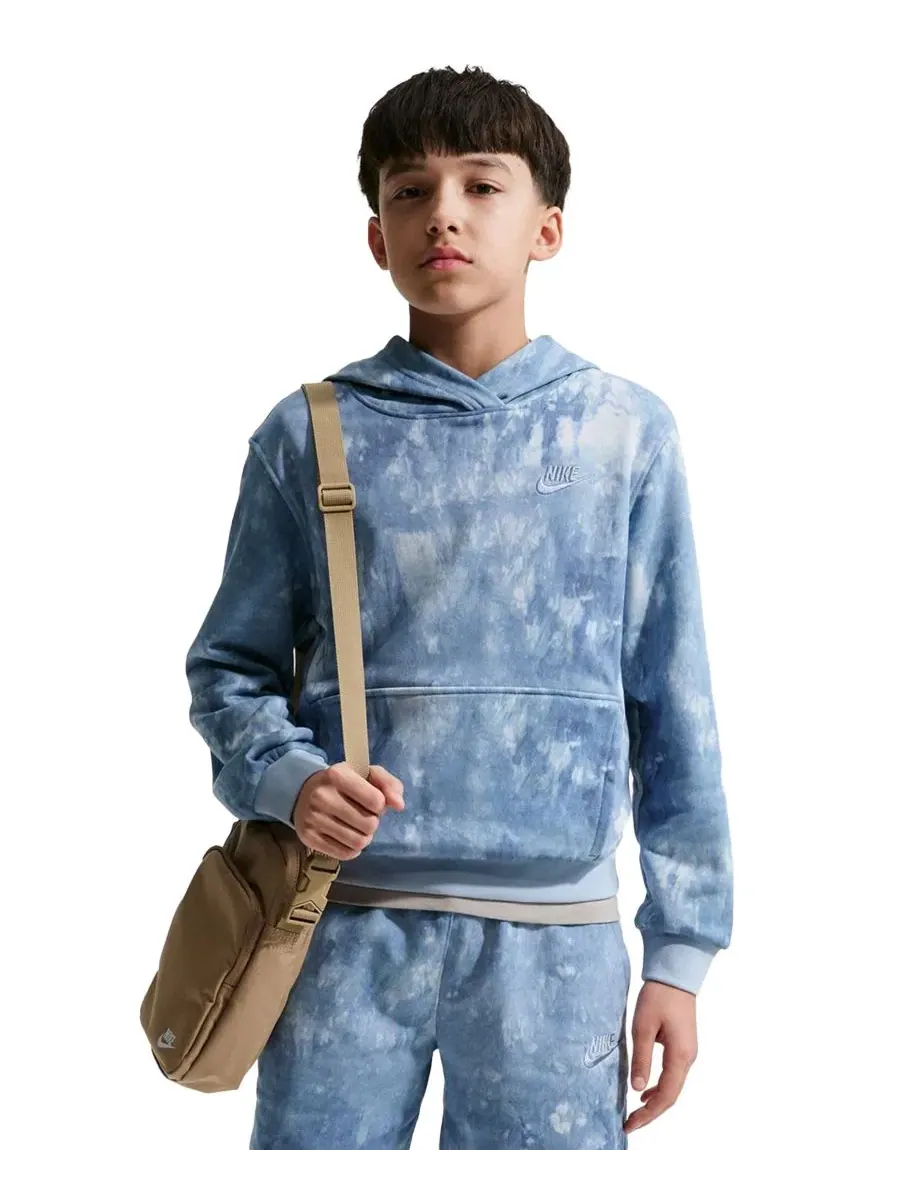 Худи с капюшоном и длинным рукавом из французского футера Nike Sportswear Club — изображение 1 из 5, синий