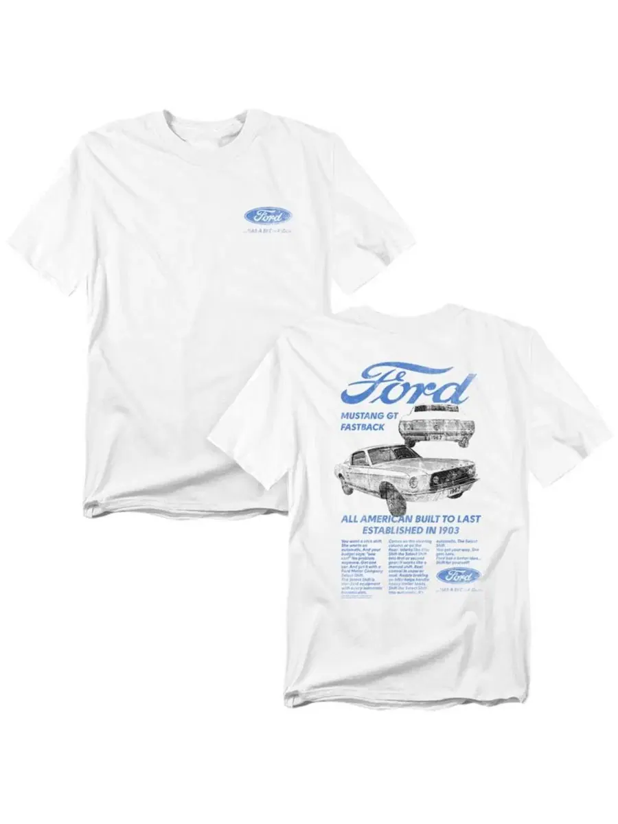 Футболка с принтом Ford GT Fastback Men's Mustang — изображение 2 из 3, белый