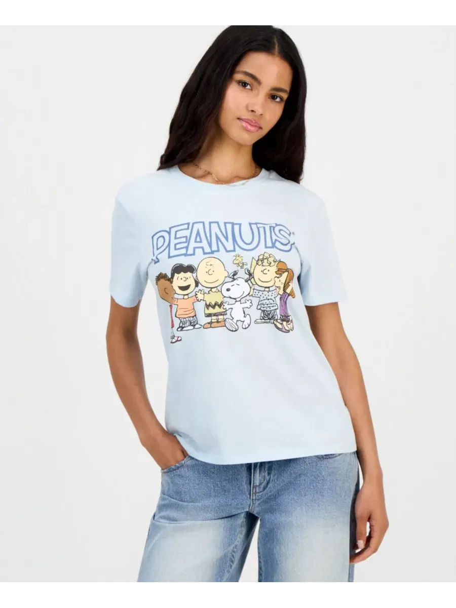Футболка с круглым вырезом и принтом Peanuts, модель Friends Graphic-Print Peanuts