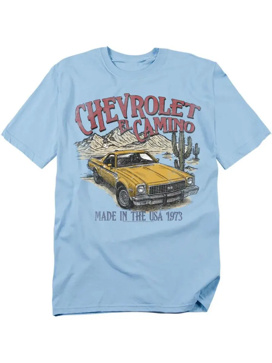 Футболка с принтом Chevrolet El Camino Desert Corvette — изображение 1 из 3, светлый синий