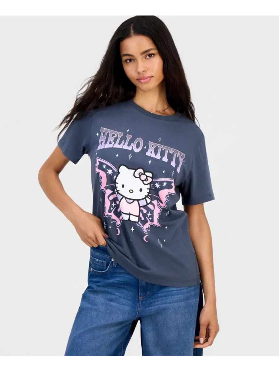 Футболка с принтом Hello Kitty Butterfly Grayson Threads, The Label — изображение 1 из 4, серый
