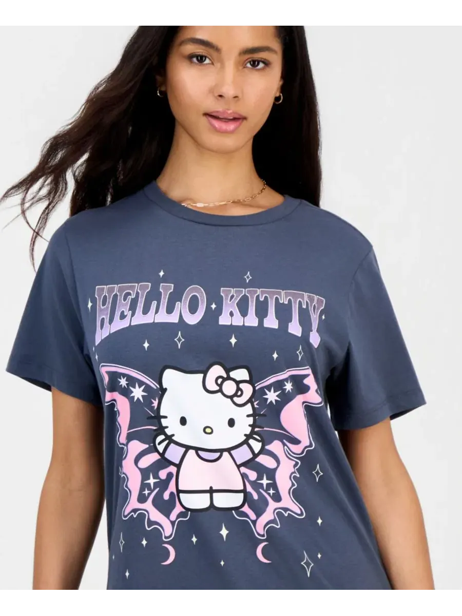 Футболка с принтом Hello Kitty Butterfly Grayson Threads, The Label — изображение 2 из 4, серый