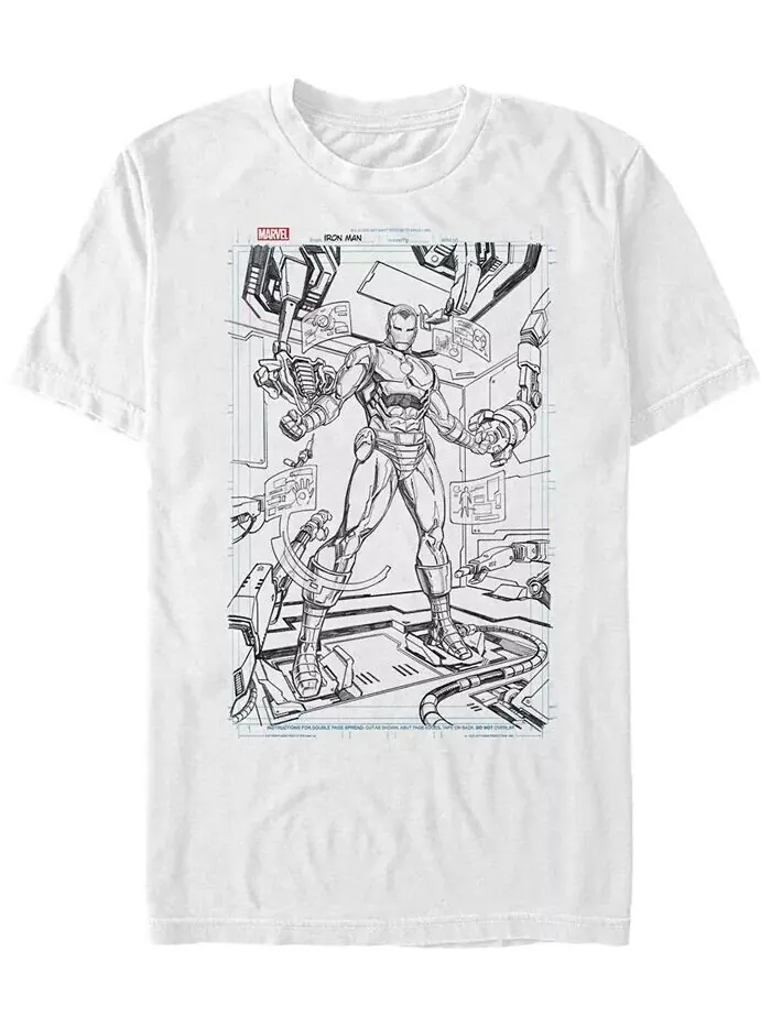 Футболка мужская Ironman Sketch с коротким рукавом и круглым вырезом Fifth Sun — изображение 1 из 1, белый