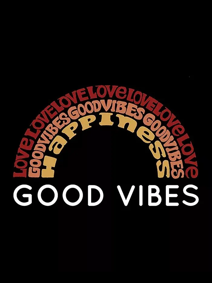 Женская толстовка с капюшоном Word Art Good Vibes LA Pop Art — изображение 2 из 2, черный