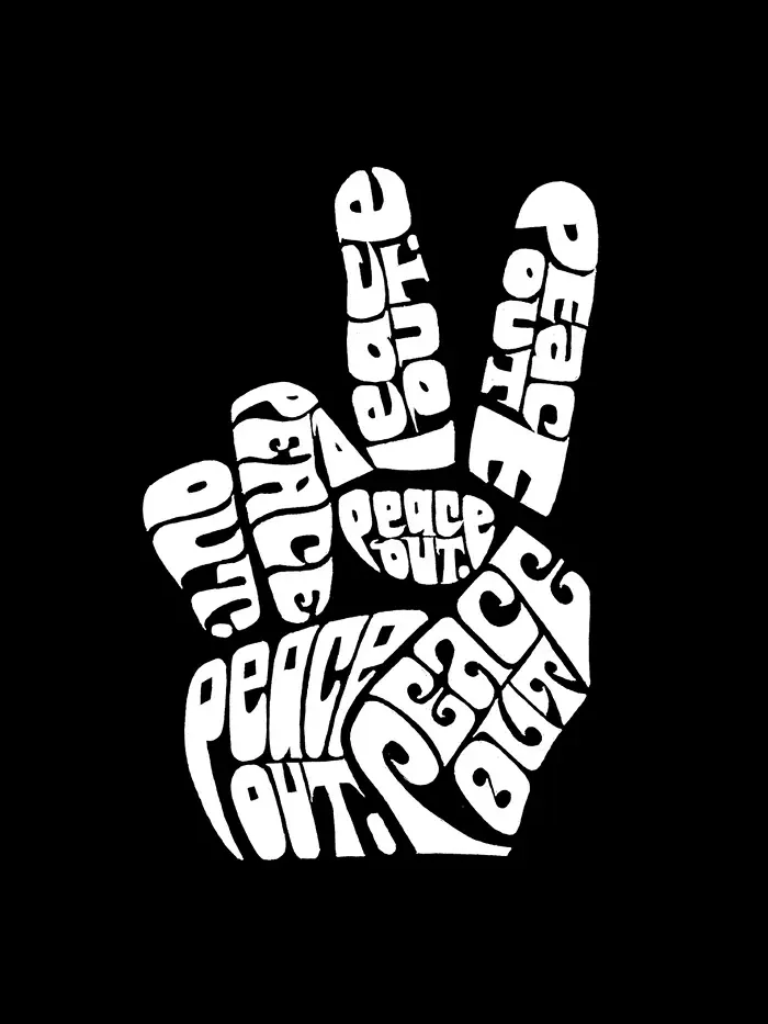 Мужская футболка Premium Blend Word Art Peace Out LA Pop Art — изображение 3 из 3, черный