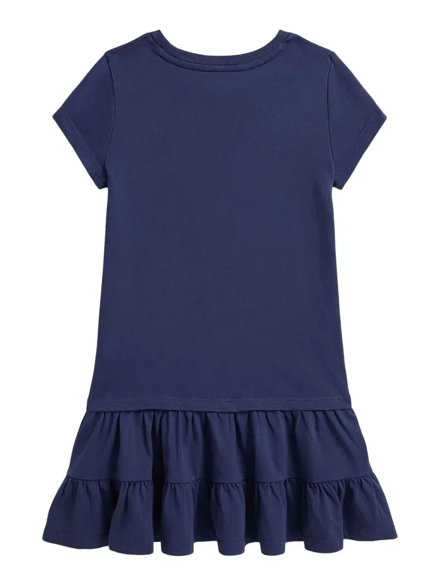 Детское трикотажное платье Polo Bear с короткими рукавами, размеры 2T-6X Polo Ralph Lauren — изображение 2 из 3, синий