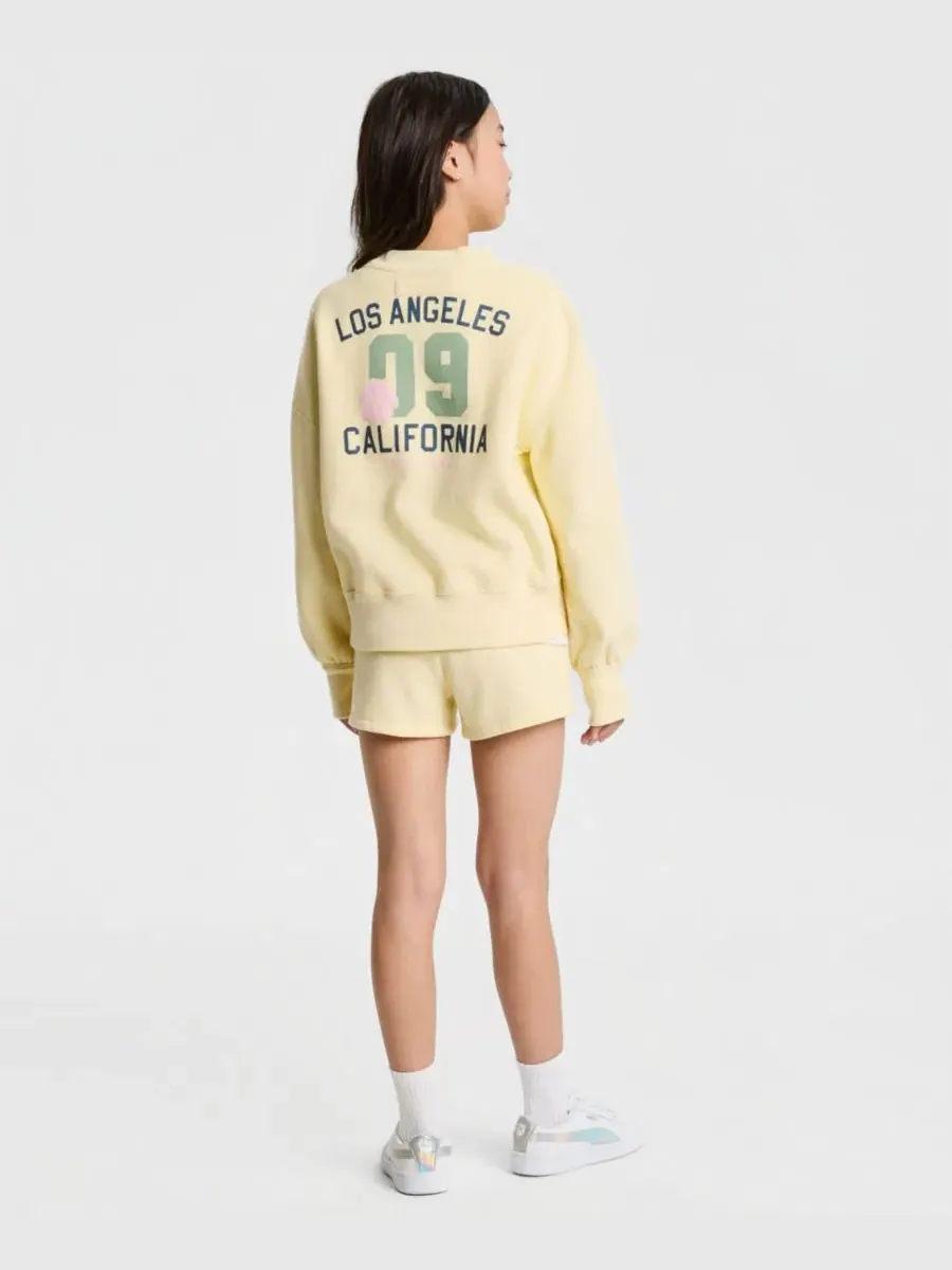 Модная флисовая толстовка с круглым вырезом для девочек 5-16 лет Abercrombie Kids — изображение 3 из 6, анисовый цветок