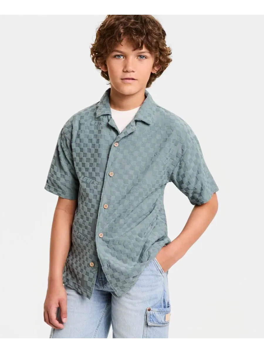 Вязаная футболка с коротким рукавом для мальчиков 8-20 лет Levi'S — изображение 1 из 5, серый