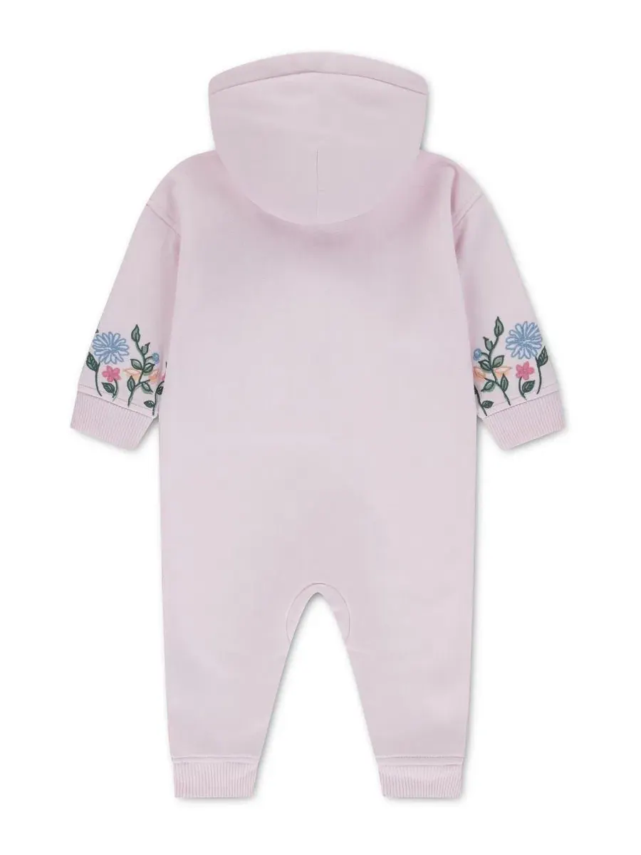 Детский комбинезон с цветочным принтом и капюшоном для девочек Abercrombie Kids — изображение 2 из 5, розовый