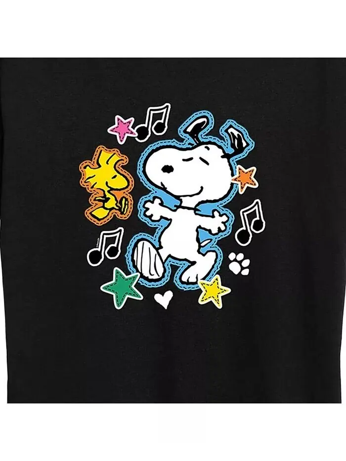 Модная футболка больших размеров с рисунком арахиса Snoopy Hybrid Apparel — изображение 3 из 3, черный