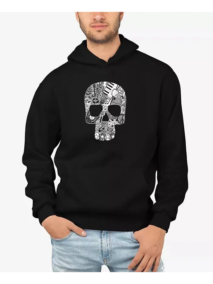 Мужская толстовка Rock N Roll Skull Word Art — изображение 1 из 5, черный