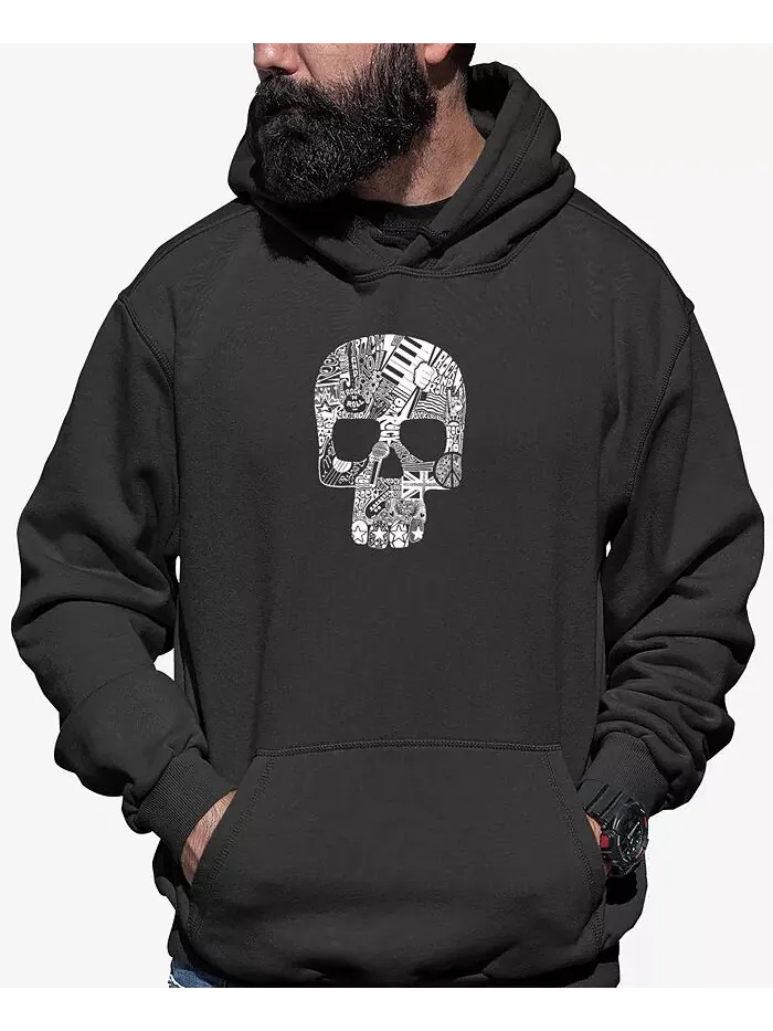 Мужская толстовка Rock N Roll Skull Word Art — изображение 4 из 5, черный