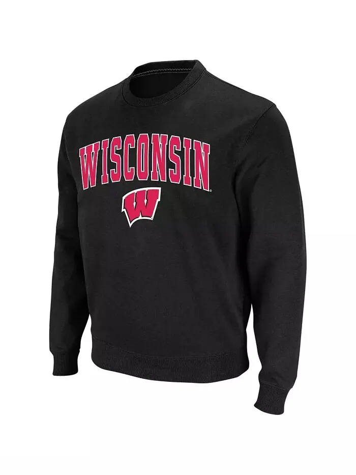 Мужская толстовка Wisconsin Badgers Arch & Logo с круглым вырезом Colosseum — изображение 5 из 7, белый