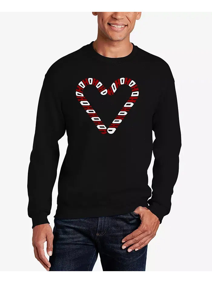Мужской свитшот с принтом Candy Canes Word Art LA Pop Art — изображение 1 из 3, черный
