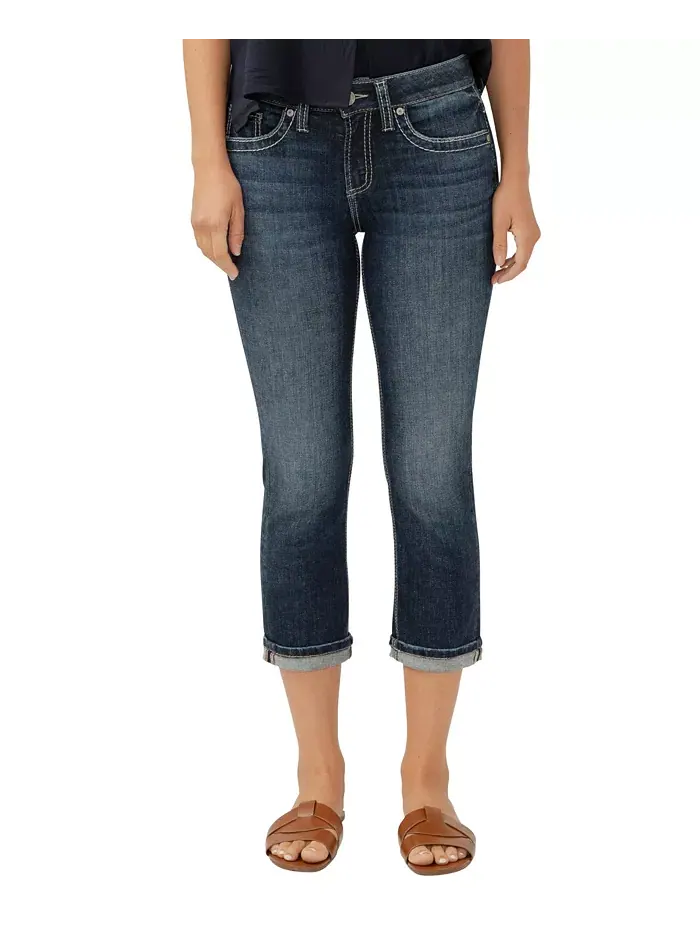 Женские джинсы-капри Suki Mid Rise Curvy Fit Silver Jeans Co.