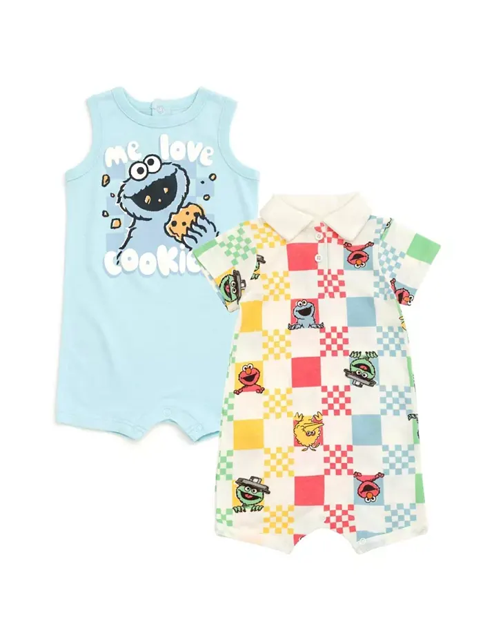 Комплект из 2 боди для мальчиков Baby Boys Romper Sesame Street