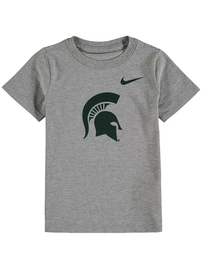Футболка с логотипом команды Michigan State Spartans для мальчиков и девочек — изображение 1 из 1, серый