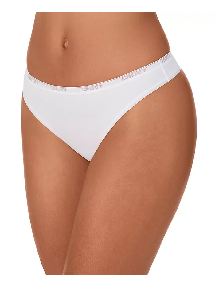 Женские хлопковые стринги с низкой талией DK8461 DKNY