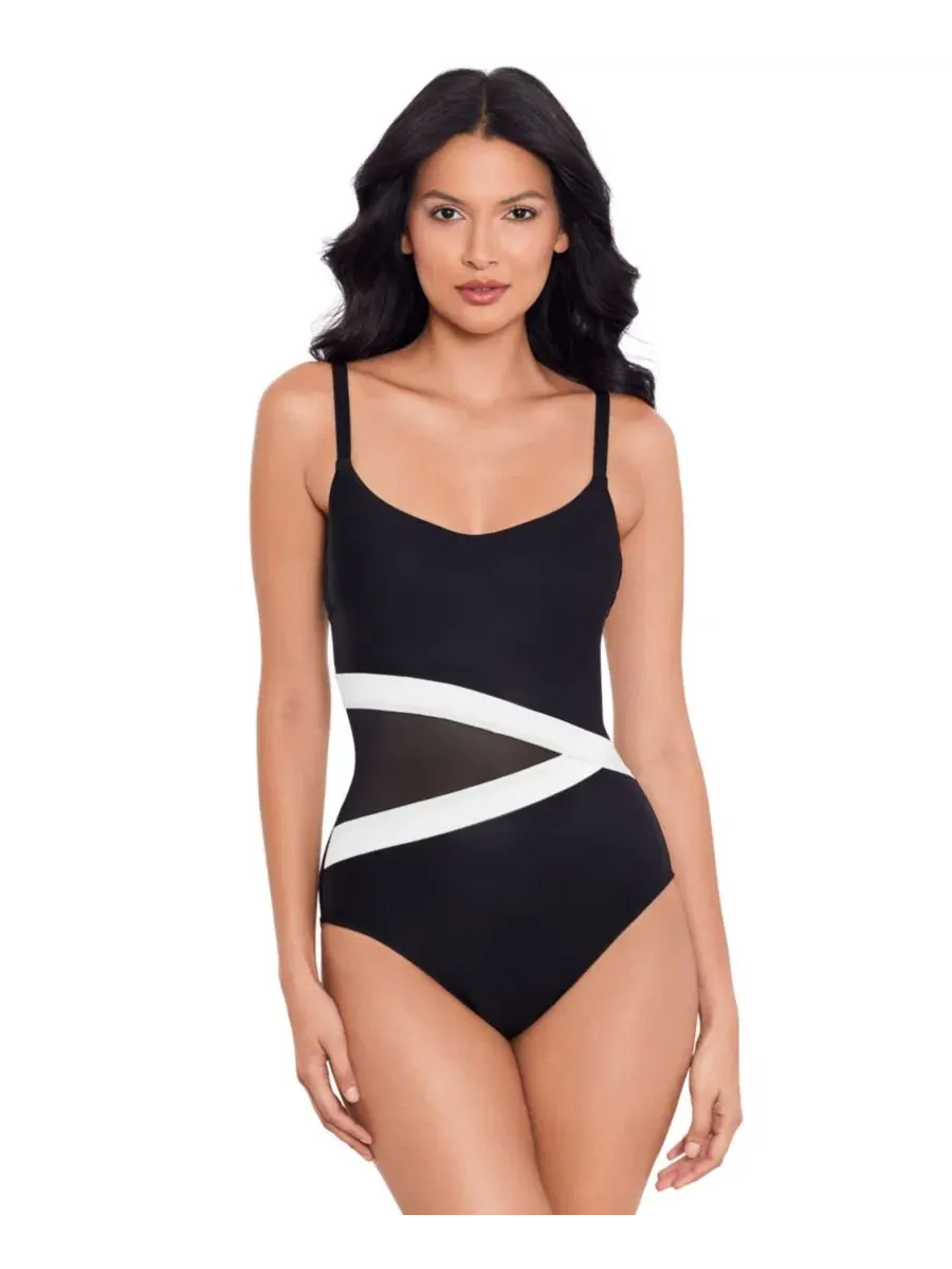 Цельнокроеный купальник с эффектом утяжки Miraclesuit Spectra Lyra — белый