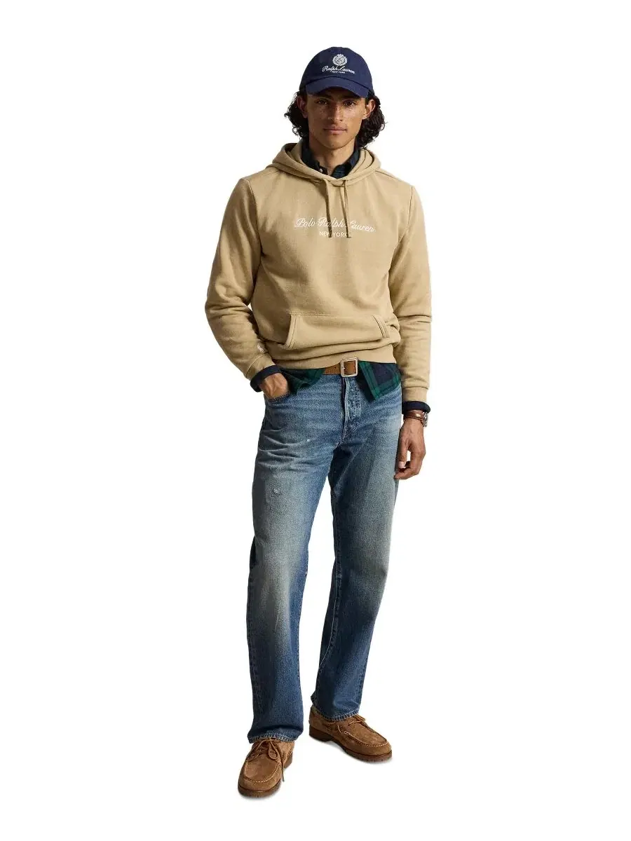 Худи из флиса с вышивкой New York Polo Ralph Lauren — изображение 2 из 5, винтажный хаки