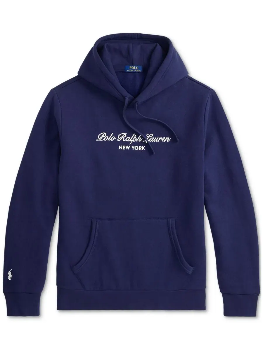 Худи из футера с вышивкой New York Polo Ralph Lauren — изображение 5 из 5, темно-синий