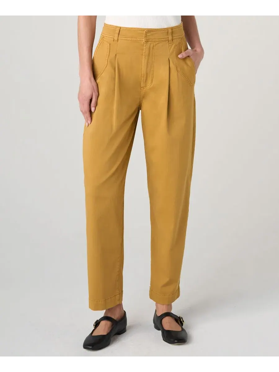 Брюки с защипами и высокой посадкой, модель High-Rise Pleated Trouser Liverpool Los Angeles — изображение 1 из 4, золотистый