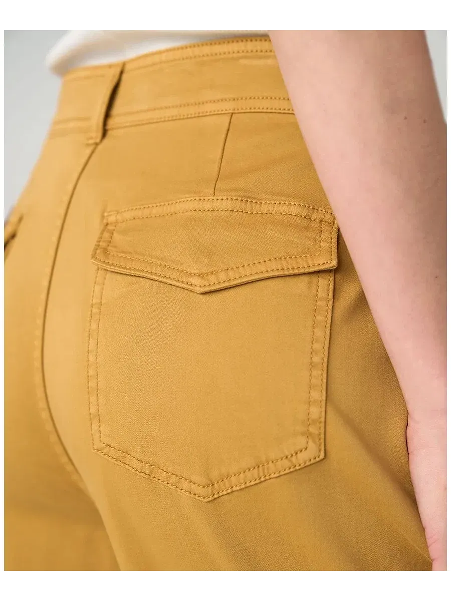Брюки с защипами и высокой посадкой, модель High-Rise Pleated Trouser Liverpool Los Angeles — изображение 3 из 4, золотистый