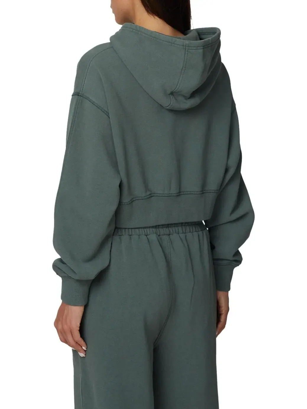 Женский укороченный худи на молнии Essential Cropped Zip Hoodie Good For Nothing — изображение 3 из 4, зеленый
