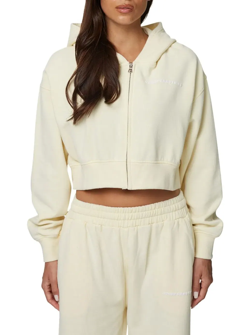 Женский укороченный худи на молнии Essential Cropped Zip Hoodie Good For Nothing — изображение 1 из 5, желтый
