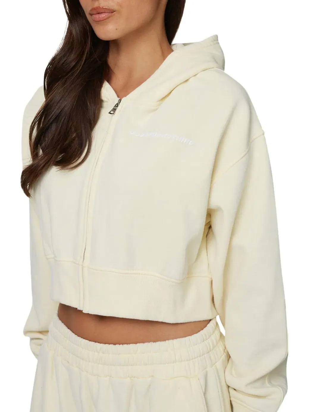 Женский укороченный худи на молнии Essential Cropped Zip Hoodie Good For Nothing — изображение 2 из 5, желтый