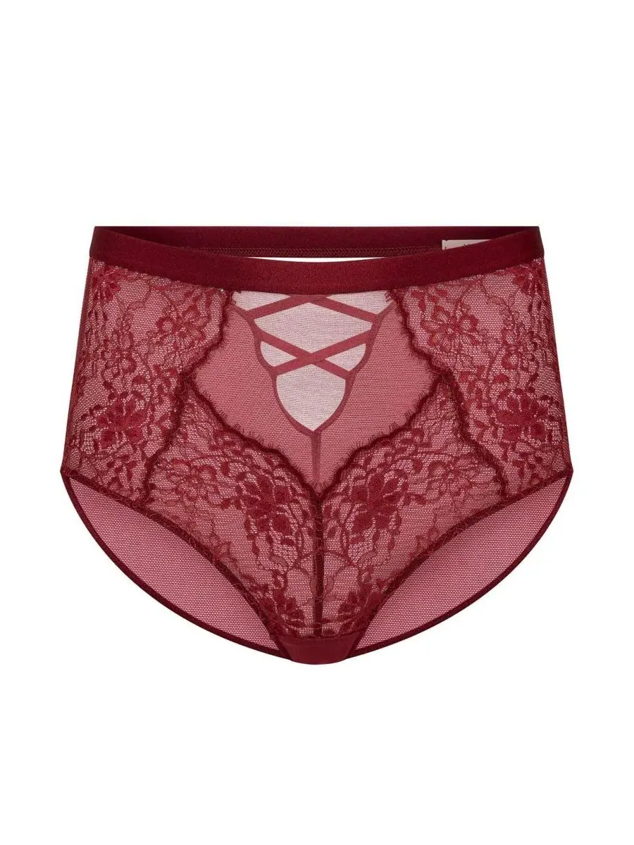 Трусы с высокой посадкой Mila Lace Adore Me — изображение 3 из 3, темный красный