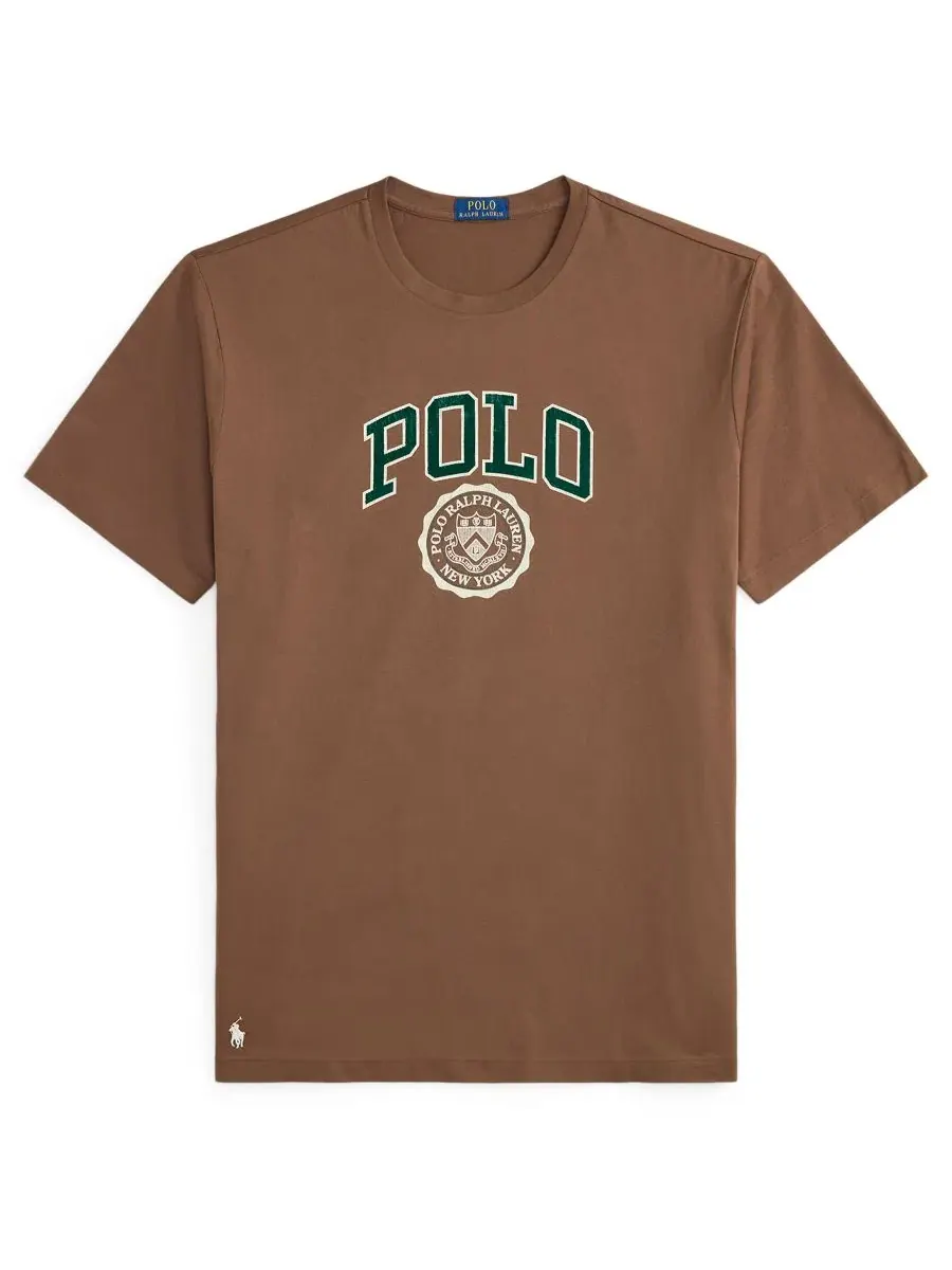 Футболка с коротким рукавом и принтом Polo Ralph Lauren — изображение 5 из 5, коричневый