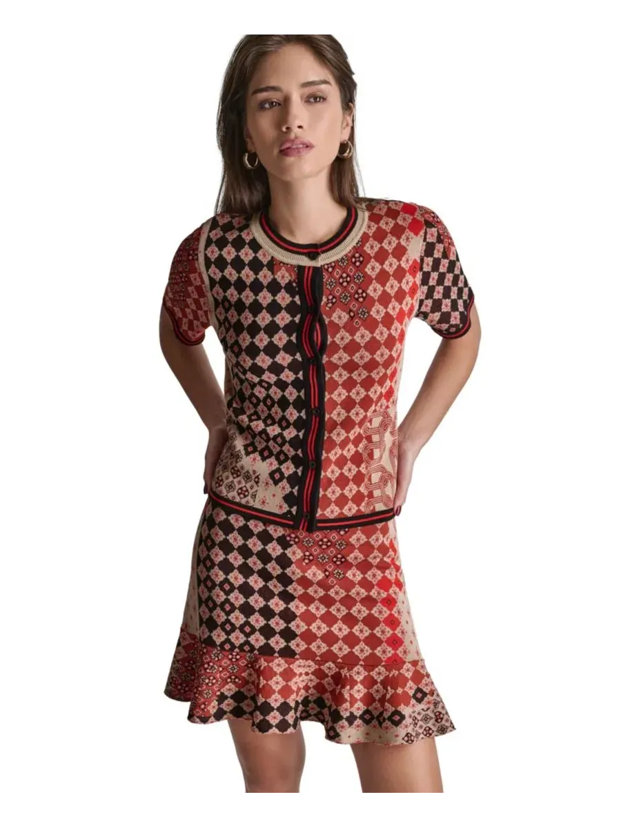 Женский трикотажный топ с коротким рукавом BCBG