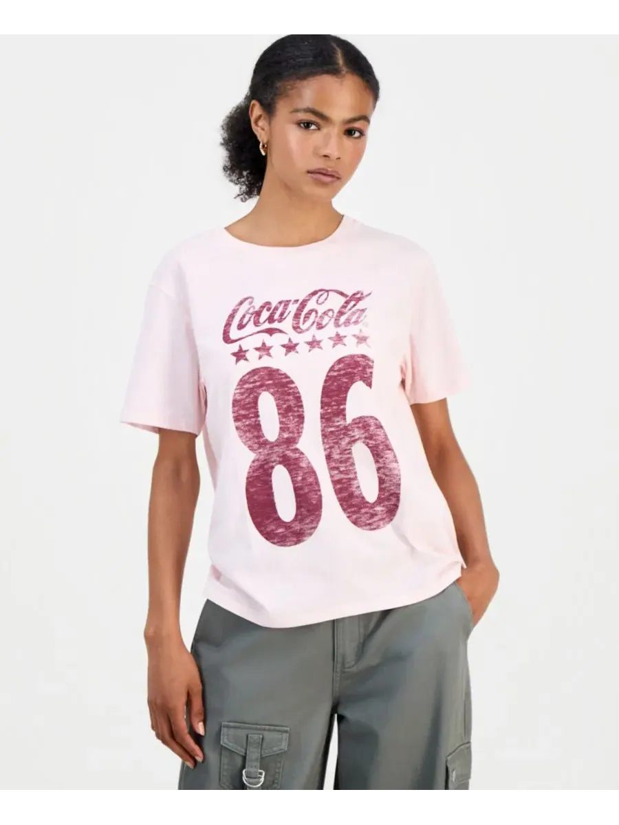 Футболка с принтом Coca-Cola 86 Coca-Cola — изображение 1 из 4, розовый