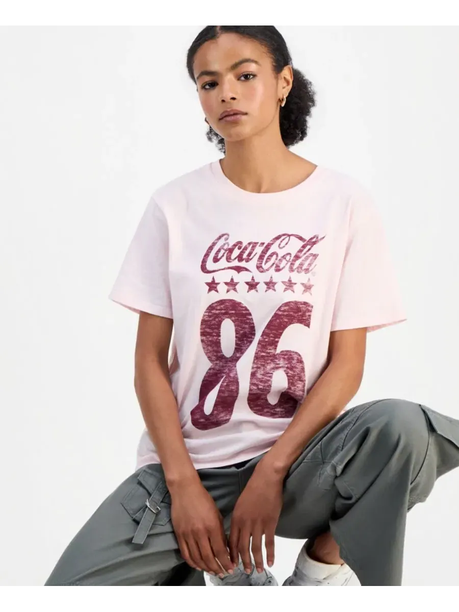 Футболка с принтом Coca-Cola 86 Coca-Cola — изображение 3 из 4, розовый