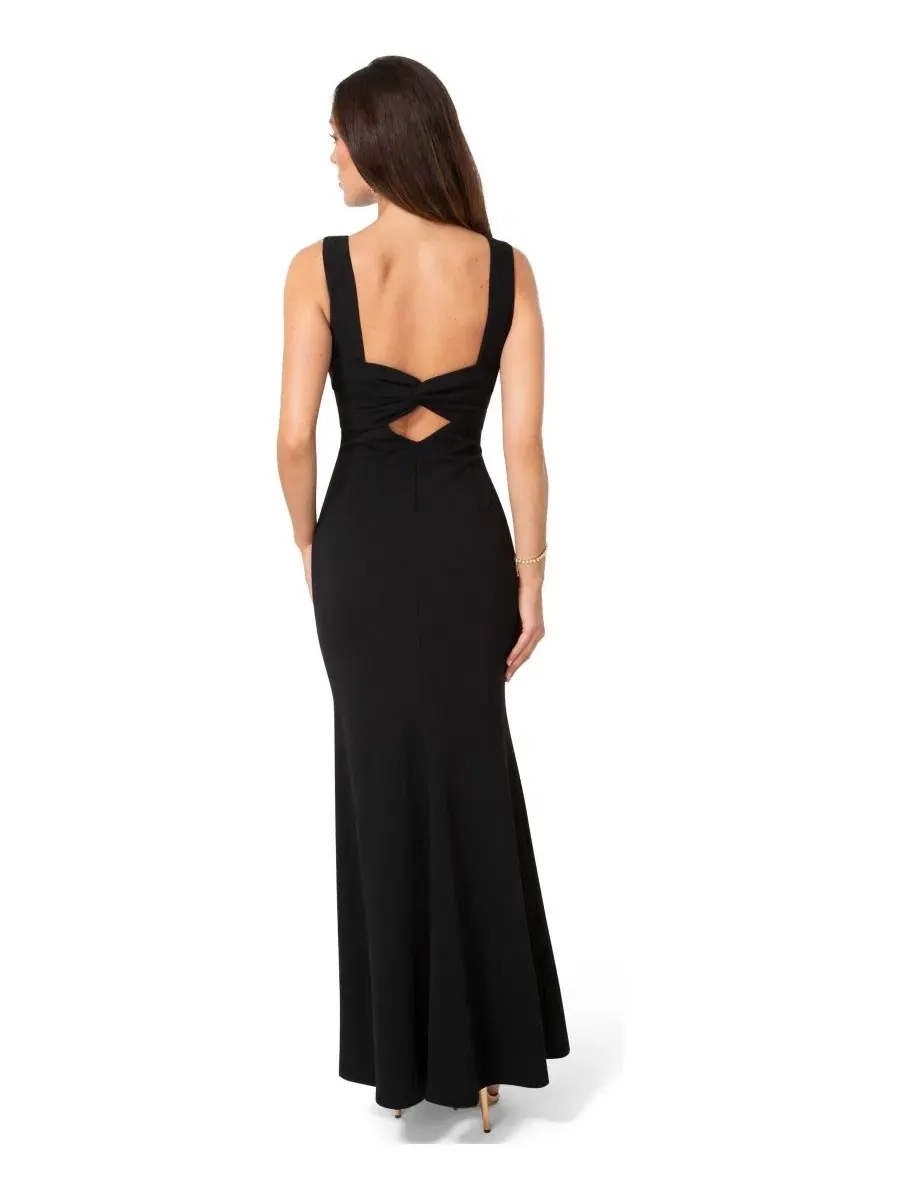 Платье-макси Twist Back Boatneck Bebe — изображение 3 из 4, черный