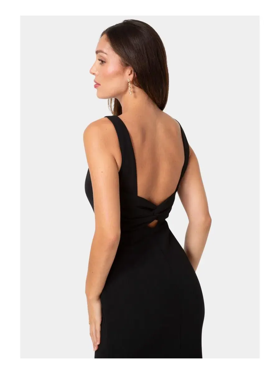 Платье-макси Twist Back Boatneck Bebe — изображение 4 из 4, черный