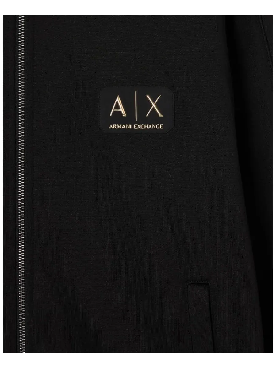 A|X Armani Exchange Мужская флисовая толстовка на молнии — изображение 3 из 3, черный